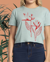 Load image into Gallery viewer, Crop-Top-Floral-Blue

